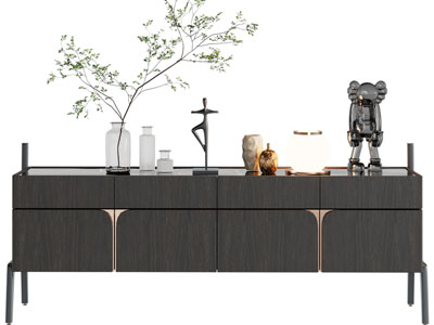 现代电视柜、摆件组合