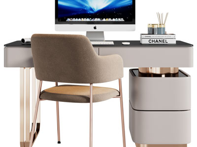 现代轻奢书桌椅组合