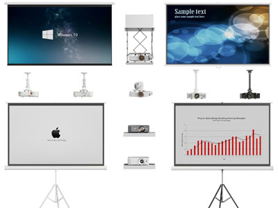 现代投影仪、投影幕布3d模型 现代投影仪、投影幕布