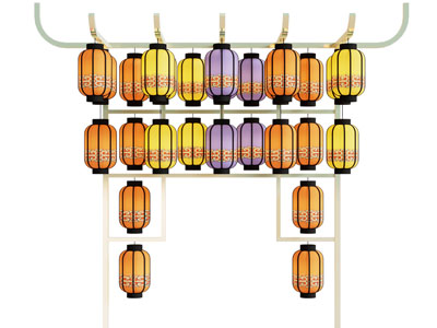 新中式灯笼挂件、美陈