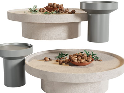 侘寂风圆形茶几