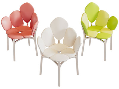 现代树叶造的休闲椅子