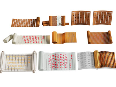 新中式书简、竹简雕塑雕刻