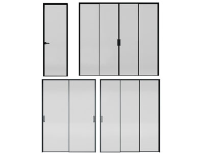 现代玻璃推拉门