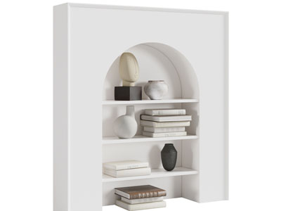 侘寂风嵌入式拱形置物收纳架