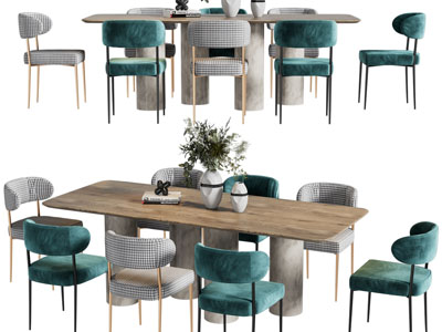 现代轻奢实木餐桌椅组合