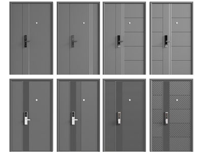 现代带密码锁的入户平开门