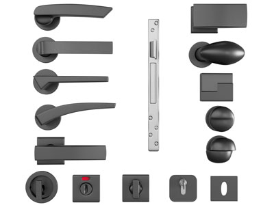 现代金属门拉手、门锁3d模型 现代金属门拉手、门锁