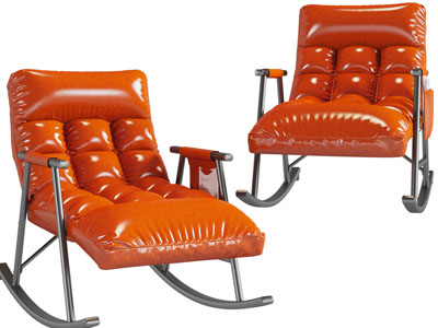 现代皮质摇椅