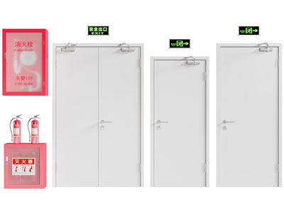 现代消防栓器材、防火门3d模型 现代消防栓器材、防火门