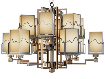 新中式方形灯罩吊灯