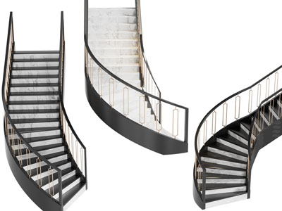 现代旋转楼梯3d模型 现代旋转楼梯