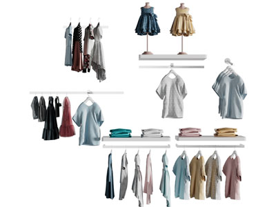 现代挂在衣架上的衣服3d模型 现代挂在衣架上的衣服