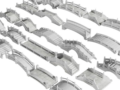 新中式仿古石桥3d模型 新中式仿古石桥