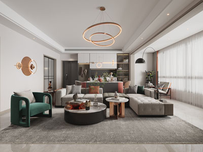 现代客厅餐厅