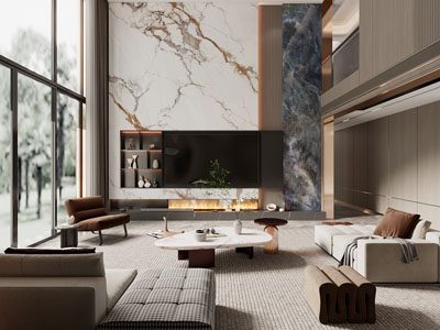 现代别墅挑高客厅