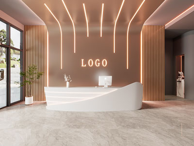 现代公司大堂前台接待区