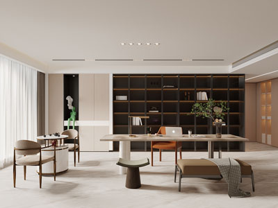 现代书房、茶桌