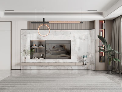 现代客厅电视背景墙