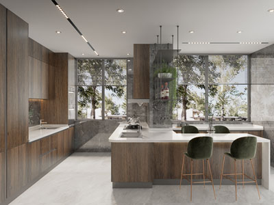 现代轻奢厨房、吧台