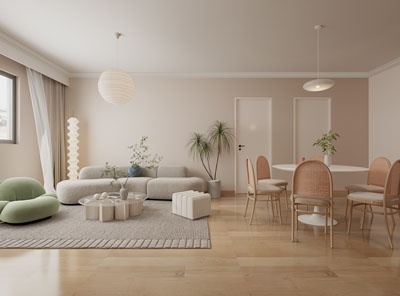 侘寂风客厅餐厅