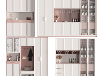 新中式玄关装饰鞋柜