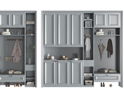 北欧带卡座的玄关鞋柜