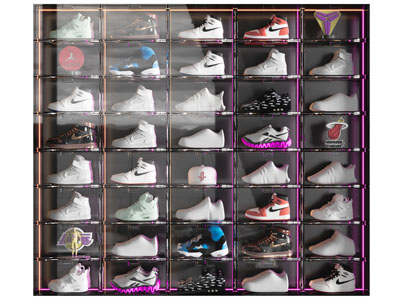 后现代透明鞋柜、展示柜