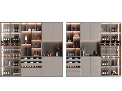 新中式装饰酒柜