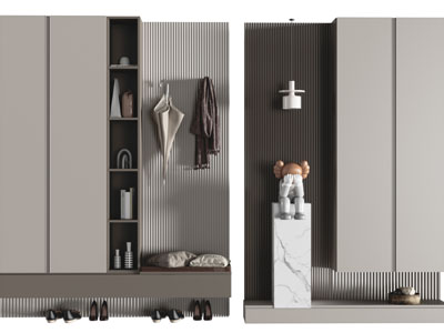 新中式带卡座的鞋柜