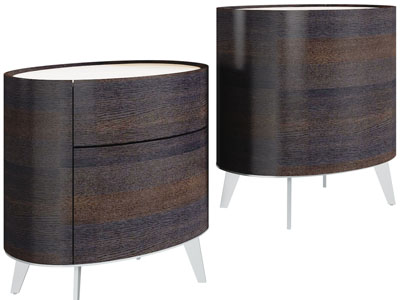 现代椭圆形床头柜