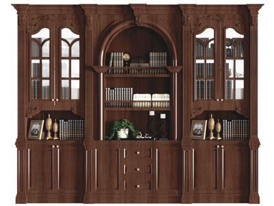 欧式雕花实木书柜