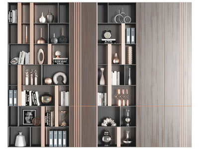 新中式开放式收纳装饰柜