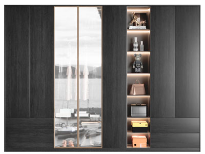 现代轻奢黑色衣柜3d模型 现代轻奢黑色衣柜