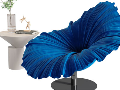 现代花朵造的休闲椅子、边几