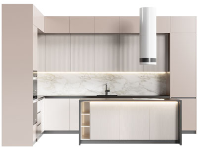 现代整体橱柜、厨房中岛