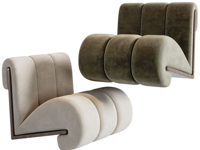 现代无扶手单人沙发3d模型 现代无扶手单人沙发