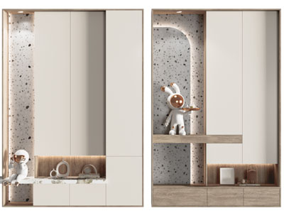 侘寂风玄关装饰鞋柜