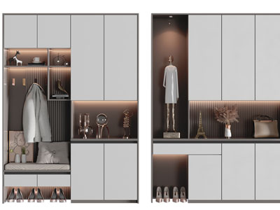 新中式玄关装饰鞋柜