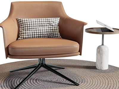 现代休闲椅子、边几