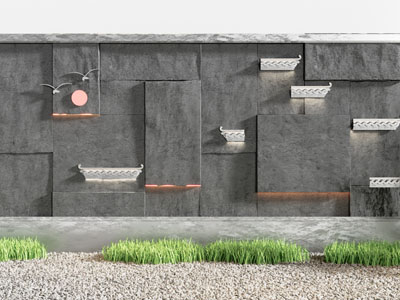 新中式景观墙园艺小品