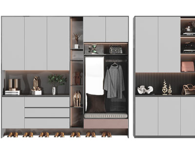 新中式装饰收纳鞋柜