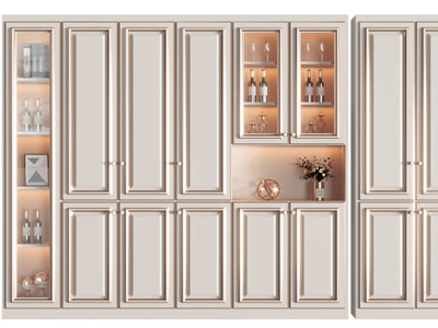 美式玻璃柜门的酒柜