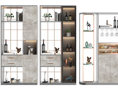 现代镂空装饰酒柜