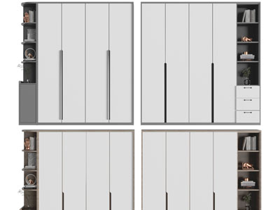新中式侧面开放收纳的衣柜3d模型 新中式侧面开放收纳的衣柜