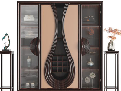 新中式实木酒柜