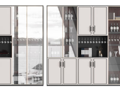 新中式玻璃柜门酒柜