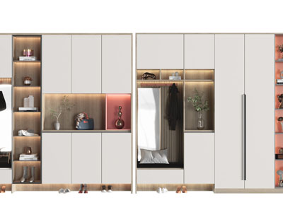 现代拼接玄关装饰鞋柜