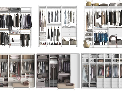 现代开放式衣柜3d模型 现代开放式衣柜