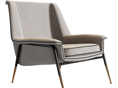 新中式单人休闲沙发3d模型 新中式单人休闲沙发